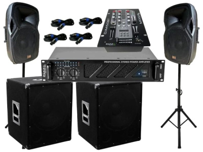 DSX PA Set DJ 2Wege 30 cm Boxen Stativ 38cm Subwoofer Musiker 3200 W Party-Lautsprecher (1600 W)