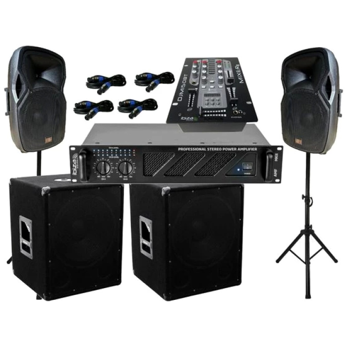 DSX PA Set DJ 2Wege 30 cm Boxen Stativ 38cm Subwoofer Musiker 3200 W Party-Lautsprecher (1600 W)