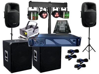 DSX DJ Komplett Set 19 Anlage Nebel LED Licht Verstärke Musikanlage Party-Lautsprecher (1500 W)